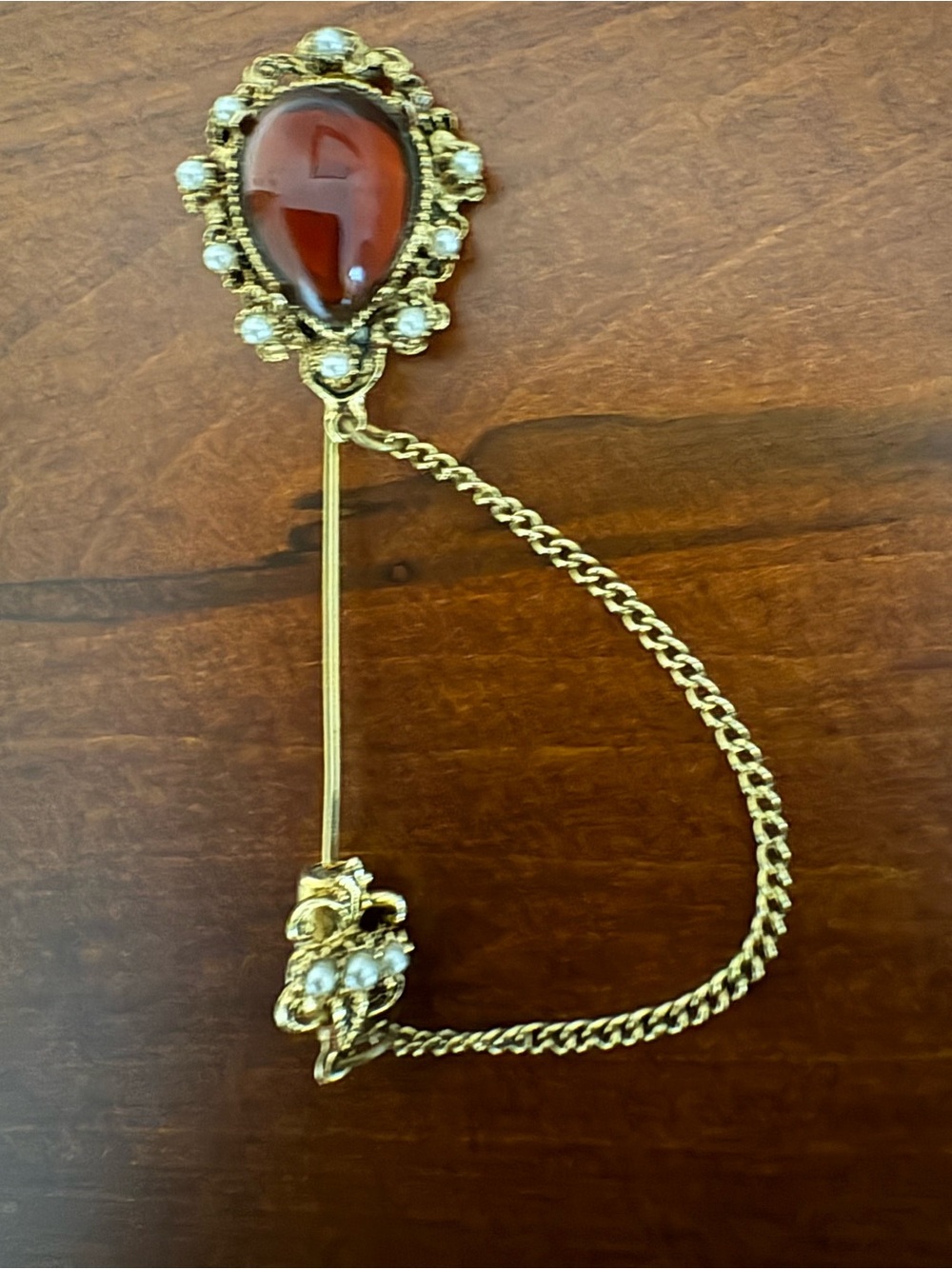 Pauline Rader (signed) Vintage Stick Pin - Fleur de lis closure